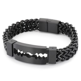 Blade Curved Brand Vacuum Plating Titanium Armband Voor Heren
