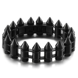 Mode Bullet Head Titanium Biker Armband Voor Heren