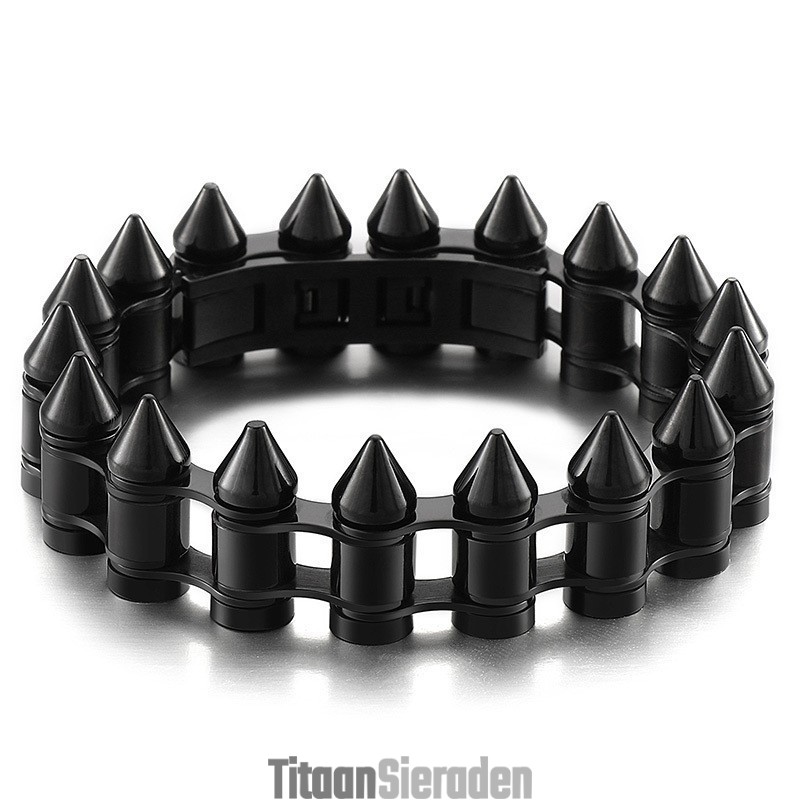 Mode Bullet Head Titanium Biker Armband Voor Heren Mode Bullet Head Titanium Biker Armband Voor Heren