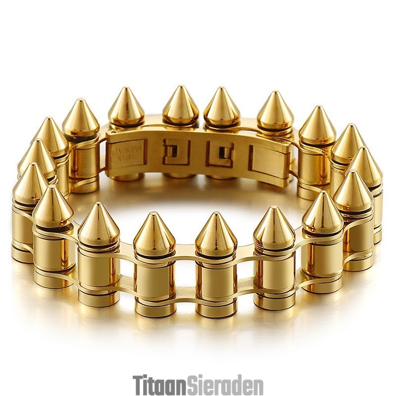 Mode Bullet Head Titanium Biker Armband Voor Heren Mode Bullet Head Titanium Biker Armband Voor Heren