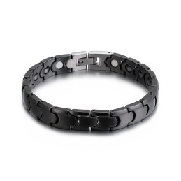 Magnetische Armband Met Zwarte Steen Voor Heren