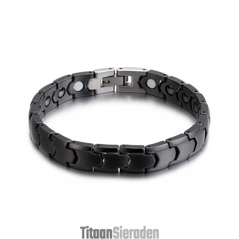 Magnetische Armband Met Zwarte Steen Voor Heren
