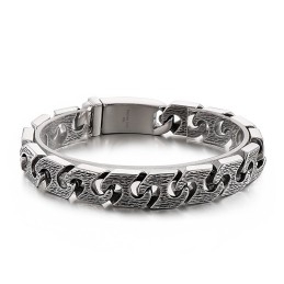 Vintage Geometrische Chique Titanium Armband Voor Heren