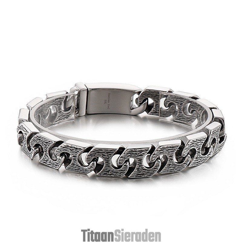 Vintage Geometrische Chique Titanium Armband Voor Heren Vintage Geometrische Chique Titanium Armband Voor Heren