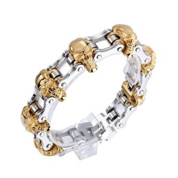 Overdreven Mode Schedel Plating Titanium Heren Fiets Armband