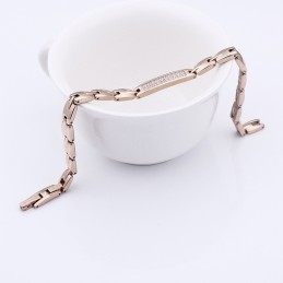 Mode Germanium Steen Met Diamanten Paar Titanium Armband