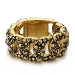 Overdreven Chique Schedel Titanium Armband Voor Heren