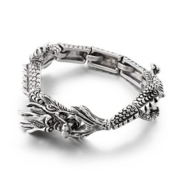 Coole Chique Zodiac Draak Titanium Armband Voor Heren