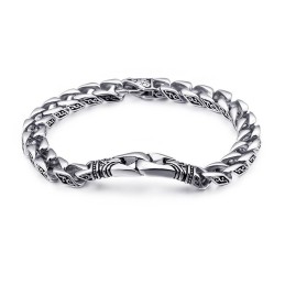 Mode Hand-Held Bloemen Titanium Armband Voor Heren
