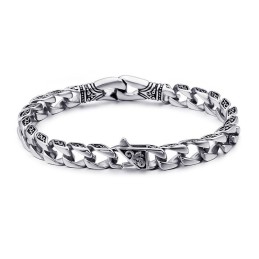 Mode Hand-Held Bloemen Titanium Armband Voor Heren