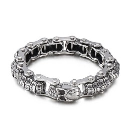 Mode Schedel Kiel Machine Ketting Titanium Armband Voor Mannen