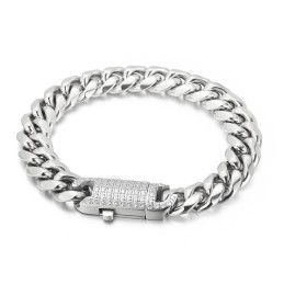 Mode Street Hip-Hop Stijl Diamanten Set Titanium Armband Voor Heren