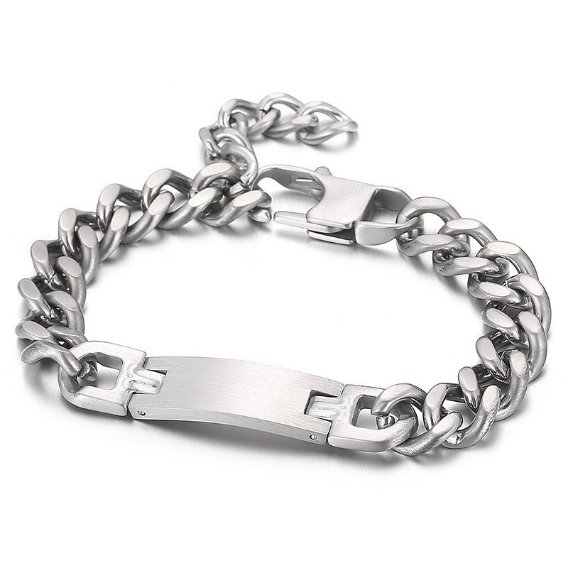 Mode Gebogen Merk Met Staartketting Titanium Armband Voor Heren Mode Gebogen Merk Met Staartketting Titanium Armband Voor Heren