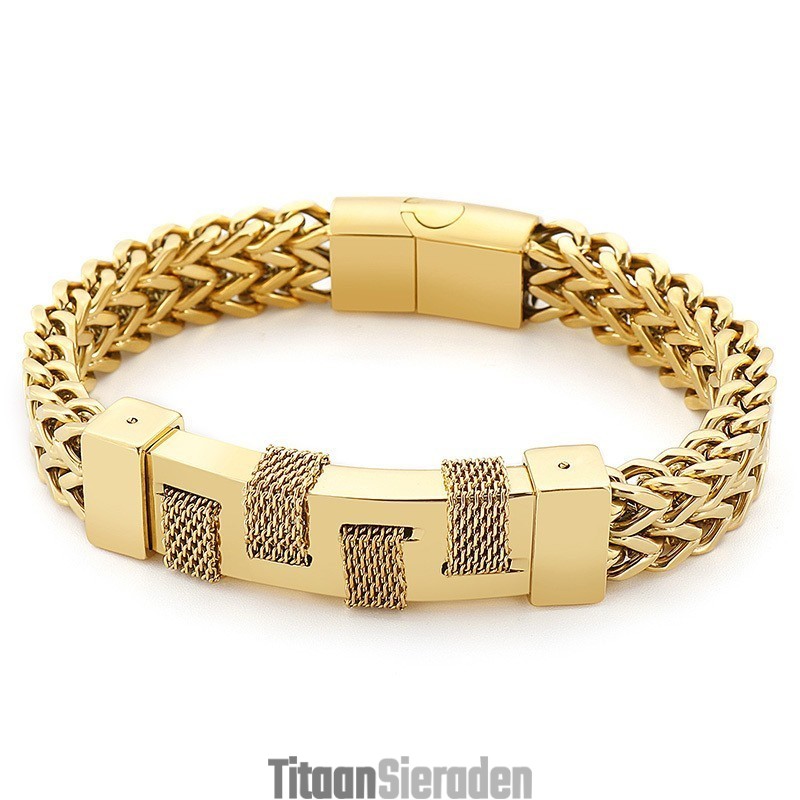 Fashion Street Curved Brand Geweven Titanium Armband Voor Heren Fashion Street Curved Brand Geweven Titanium Armband Voor Heren