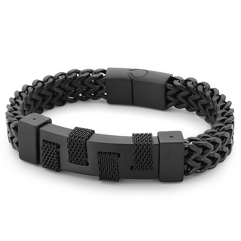 Mode Straatfotografie Gebogen Merk Geweven Titanium Armband Voor Heren Mode Straatfotografie Gebogen Merk Geweven Titanium Armband Voor Heren