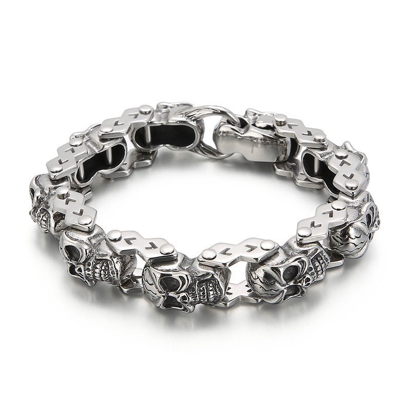Modieuze, Chique Titanium Armband Met Bloemenprint Voor Heren