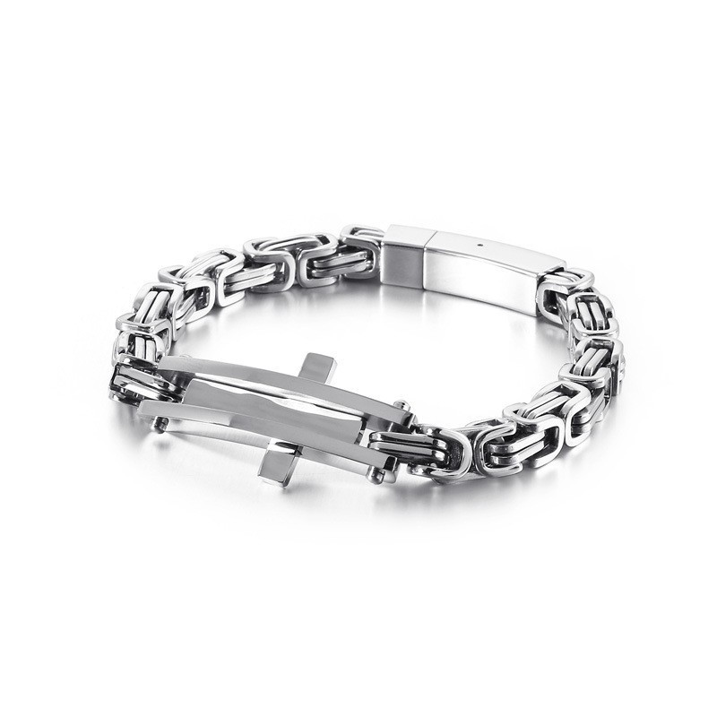 Coole, Gebogen Merk Hiphop Titanium Armband Voor Heren