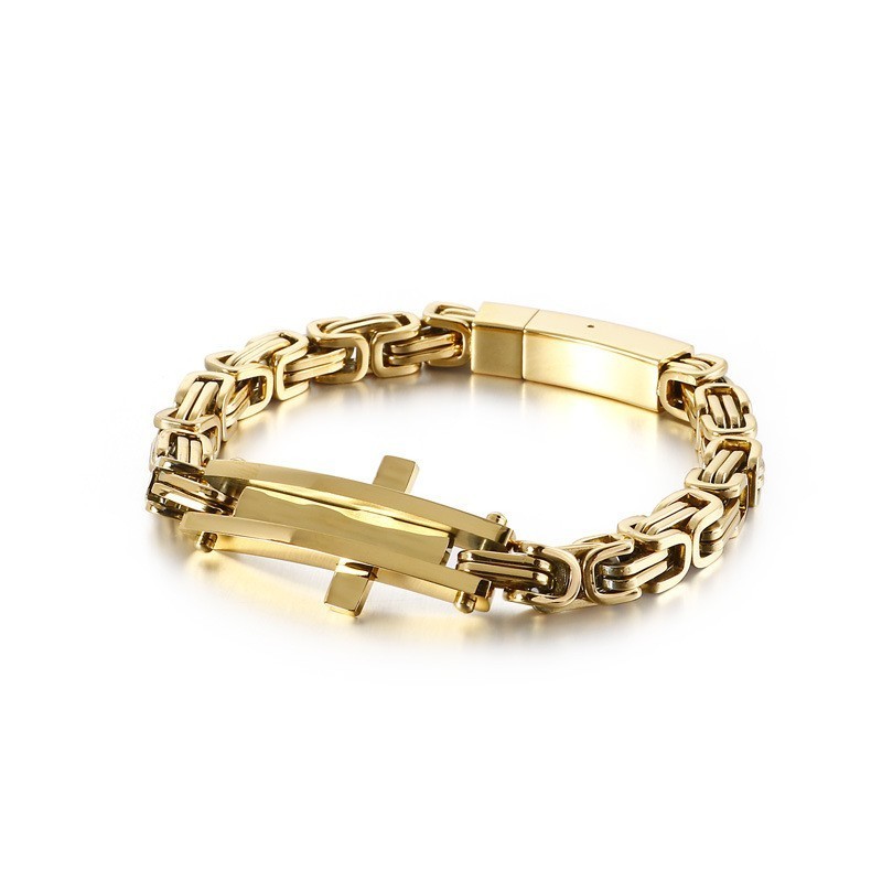 Coole Cross Bend Hip Hop Titanium Armband Voor Heren Coole Cross Bend Hip Hop Titanium Armband Voor Heren