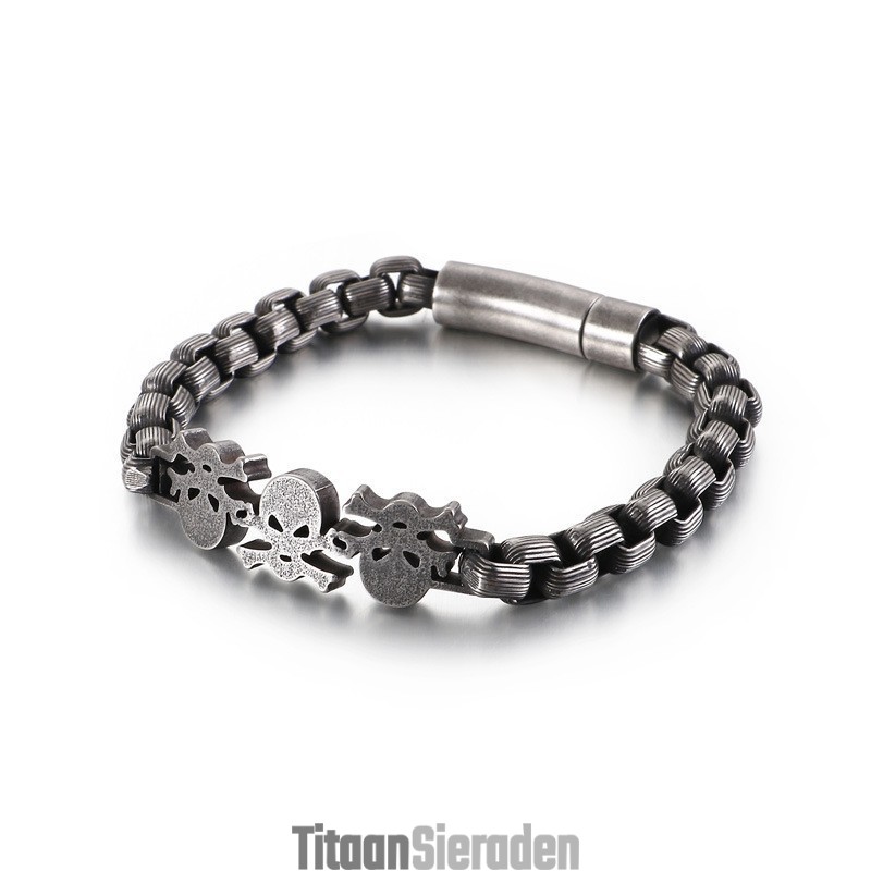 Mode Street Style Hip-Hop Schedel Heren Titanium Armband Mode Street Style Hip-Hop Schedel Heren Titanium Armband