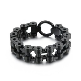 Rock Hip Hop Hollow Cross Titanium Herenfietsarmband