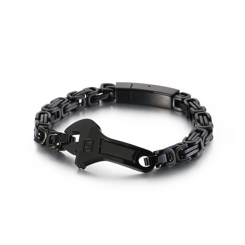 Cool Wrench Back Type Gebogen Plaat Heren Titanium Armband Cool Wrench Back Type Gebogen Plaat Heren Titanium Armband