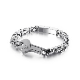 Cool Wrench Back Type Gebogen Plaat Heren Titanium Armband