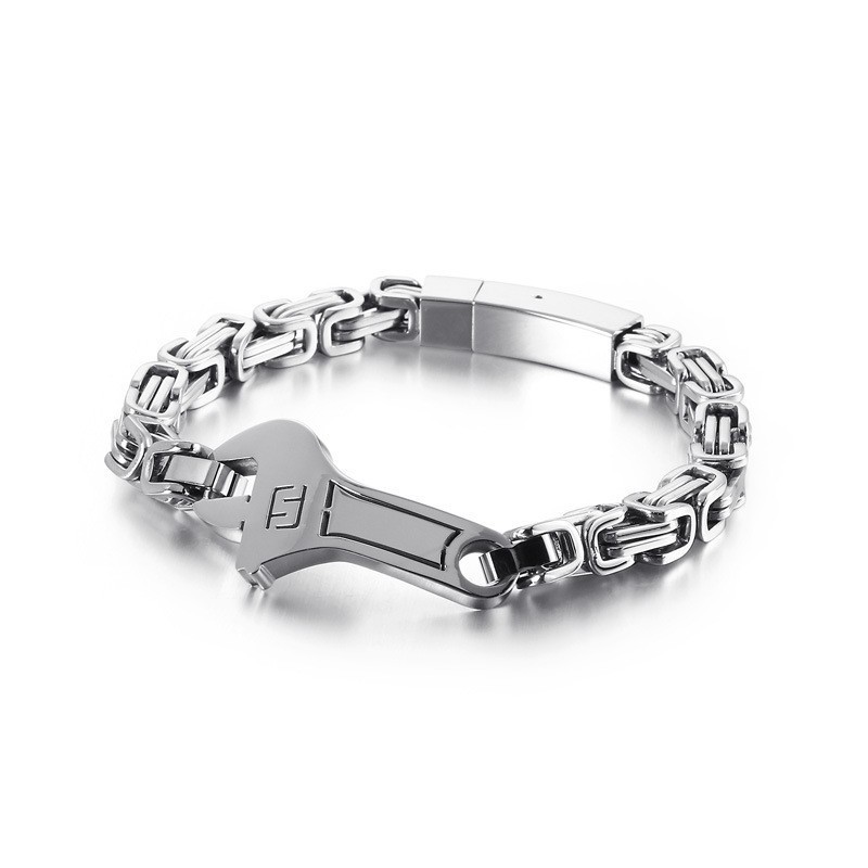 Cool Wrench Back Type Gebogen Plaat Heren Titanium Armband