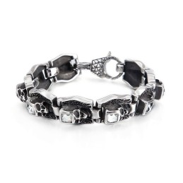 Titanium Armband Met Doodshoofd En Gekruiste Beenderen