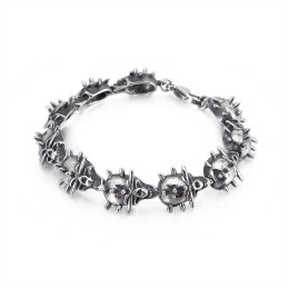 Overdreven Chique Cirkelvormige Schedel Titanium Herenarmband