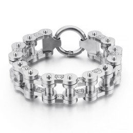 Mode Rock Hip-Hop Stijl Piratenpatroon Titanium Fietsarmband Voor Heren