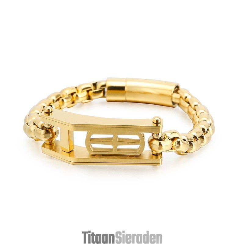Rock Hip-Hop Cross Hollow Square Titanium Armband Voor Heren