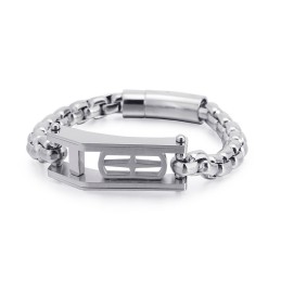 Rock Hip-Hop Cross Hollow Square Titanium Armband Voor Heren