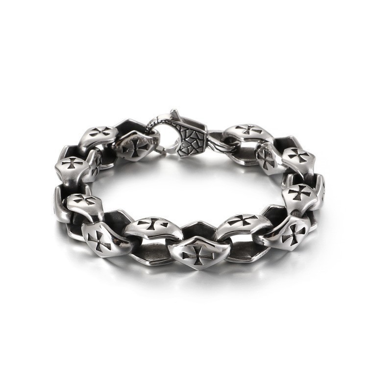 Cross Hollow Titanium Herenarmband Cross Hollow Titanium Herenarmband