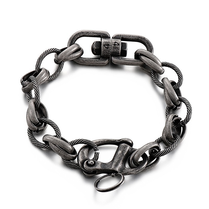Fashion Street O-Word Splicing Titanium Armbanden Voor Heren