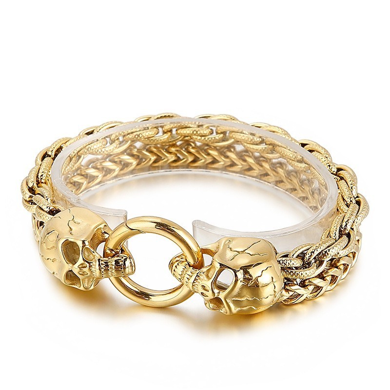 Coole, Modieuze, Chique Stijl Schedel Titanium Armband Voor Mannen Coole, Modieuze, Chique Stijl Schedel Titanium Armband Voor Mannen