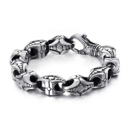 Coole Opengewerkte Titanium Armband Met Kruisbloemenmotief Voor Heren