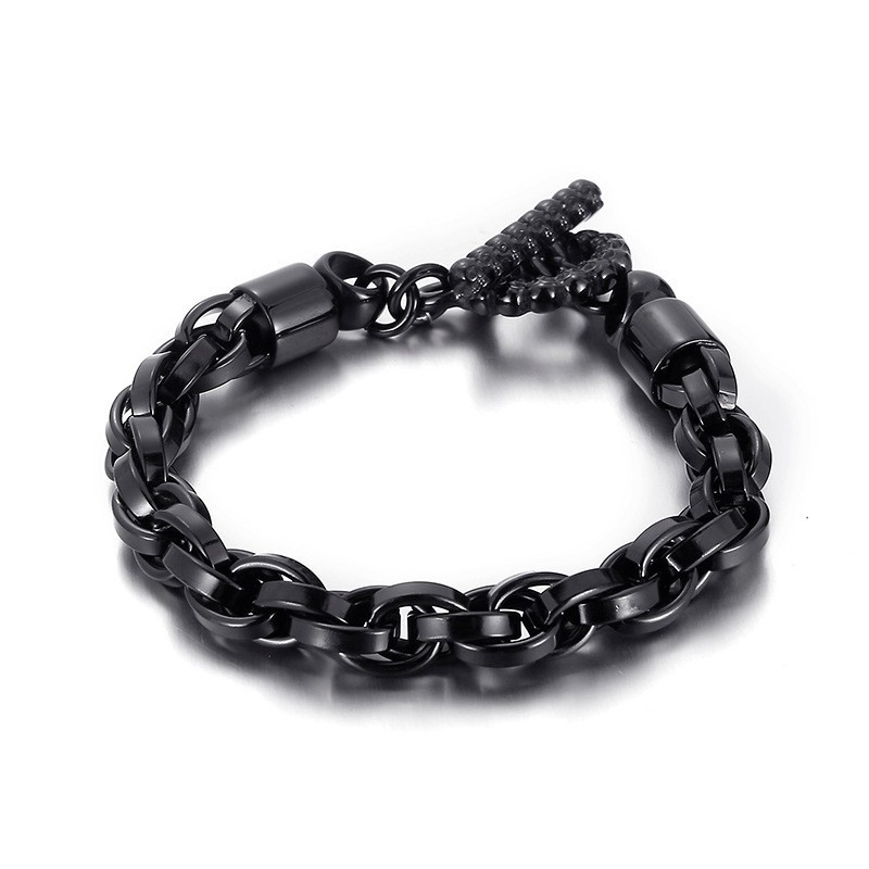 Coole, Modieuze Titanium Herenarmband Met Schedelgesp