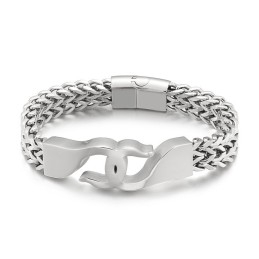 Titanium Armband Met Kruishaak Voor Heren Met Accessoires