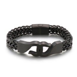 Titanium Herenarmband Met Kruishaak En Accessoires