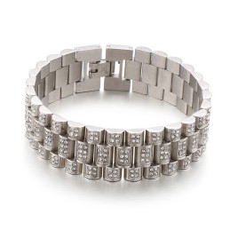 American Hiphop Tank Diamond Heren Hip Hop Titanium Armband
