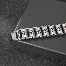 Coole Wolf Head Biker Titanium Armband Voor Heren