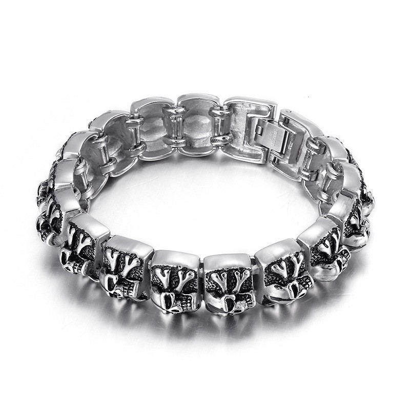 Ghost Cross Skull Heren Titanium Armband Ghost Cross Skull Heren Titanium Armband