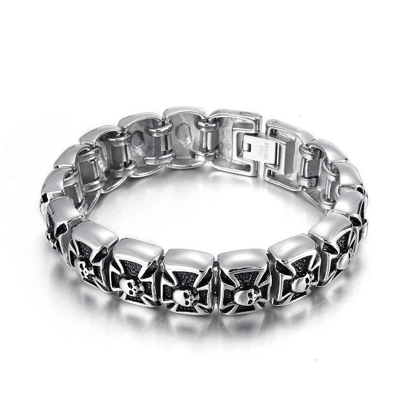 Ghost Cross Skull Heren Titanium Armband