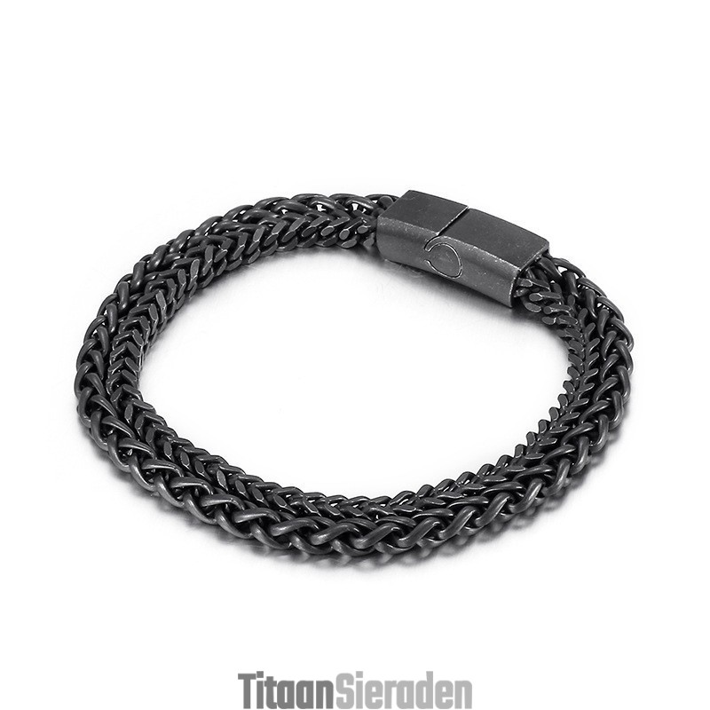 Coole Chique Heren Dubbellaagse Titanium Armband Coole Chique Heren Dubbellaagse Titanium Armband