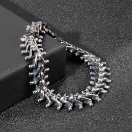 Overdreven Kleine Schedel Titanium Herenarmband