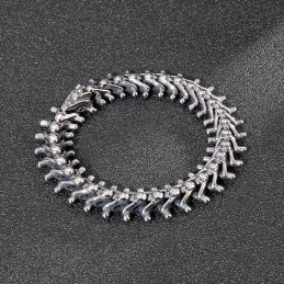 Overdreven Kleine Schedel Titanium Herenarmband