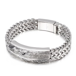 Herenmode Hip-Hop Feather Titanium Armband