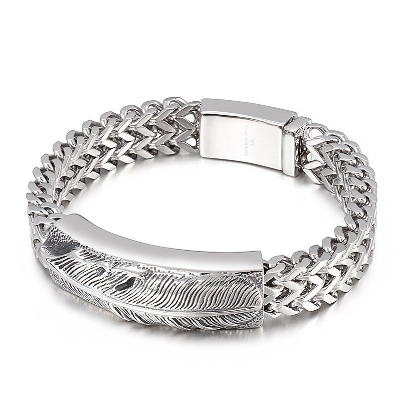 Herenmode Hip-Hop Feather Titanium Armband Herenmode Hip-Hop Feather Titanium Armband