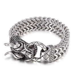 Nieuwe Coole Titanium Herenarmband Met Drakenkop