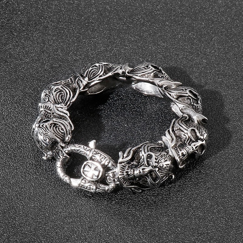 Cool Skull Heren Titanium Armband Cool Skull Heren Titanium Armband